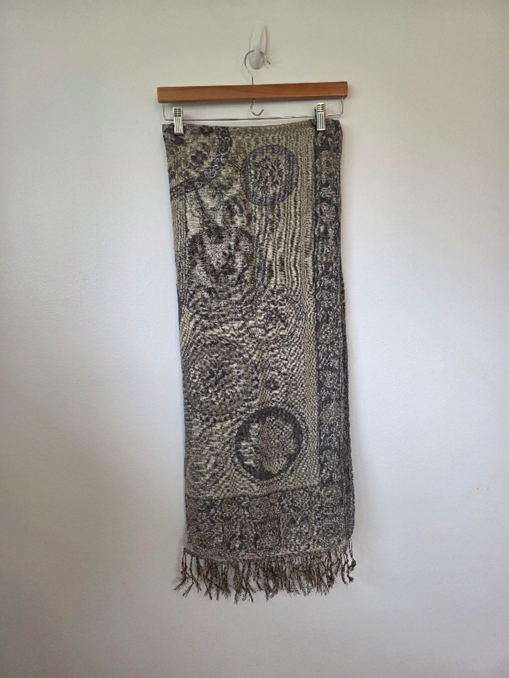 Floral/Paisley Scarf w/ Fringed Ends